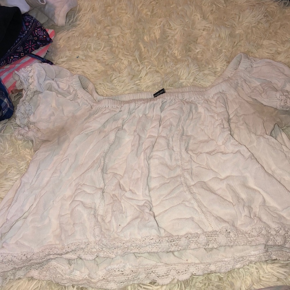 White off the shoulder crop top